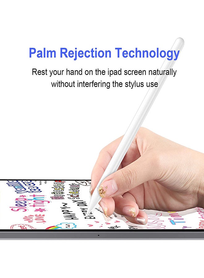 اليشمك قلم إلكتروني لجهاز آي باد بتقنية رفض راحة اليد أبيض - Image 4