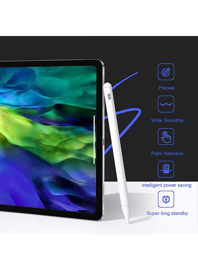 اليشمك قلم إلكتروني لجهاز آي باد بتقنية رفض راحة اليد أبيض - Image 3