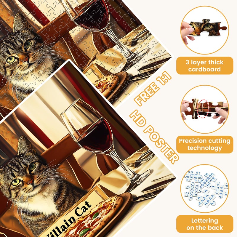 VOLUVOLU 300 Pieces Jigsaw Puzzles for Adults, Cat Puzzle for Adults Children Seniors, Animal Puzzle 300 Pieces, Gift for Birthday, Home Decor, Fun for Family Entertainment(20.5 * 15 in) - Image 4