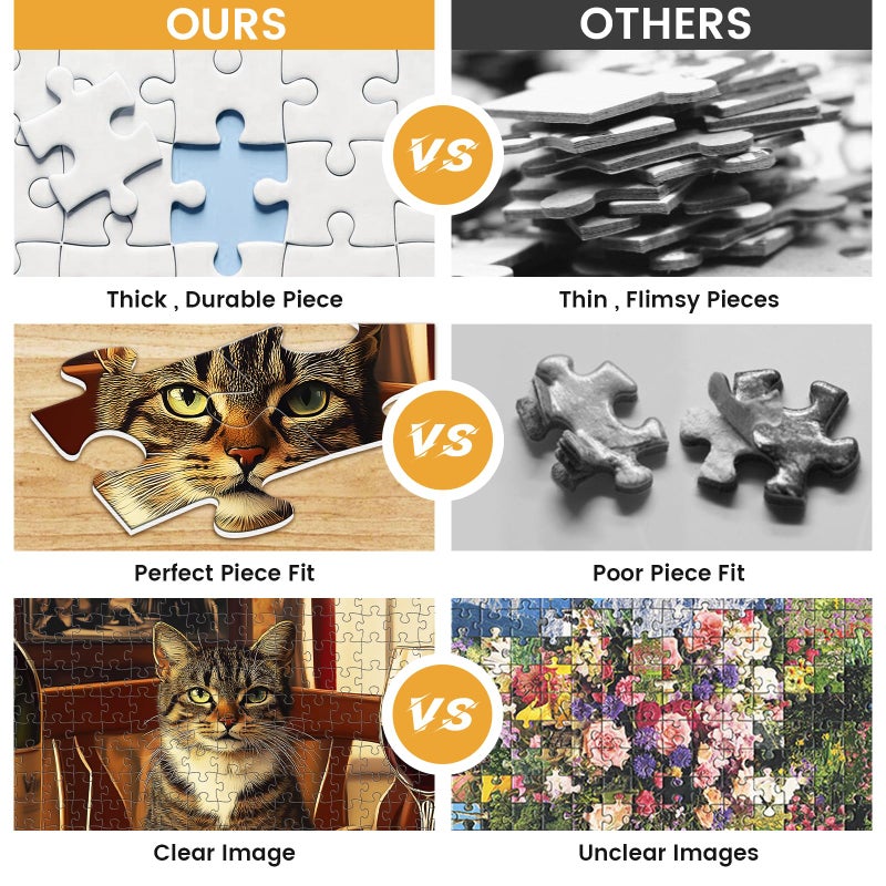 VOLUVOLU 300 Pieces Jigsaw Puzzles for Adults, Cat Puzzle for Adults Children Seniors, Animal Puzzle 300 Pieces, Gift for Birthday, Home Decor, Fun for Family Entertainment(20.5 * 15 in) - Image 3