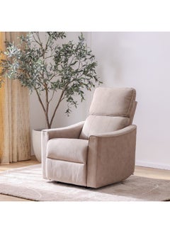 DANUBE HOME V2 Warwik 1 Seater Fabric Recliner Chair – Comfortable Reclining Sofa Seat for Living Room, Bedroom, Lounge – Modern Home Furniture Relaxing Chair - Fossil Brown  - Image 1
