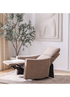 DANUBE HOME V2 Warwik 1 Seater Fabric Recliner Chair – Comfortable Reclining Sofa Seat for Living Room, Bedroom, Lounge – Modern Home Furniture Relaxing Chair - Fossil Brown  - Image 3