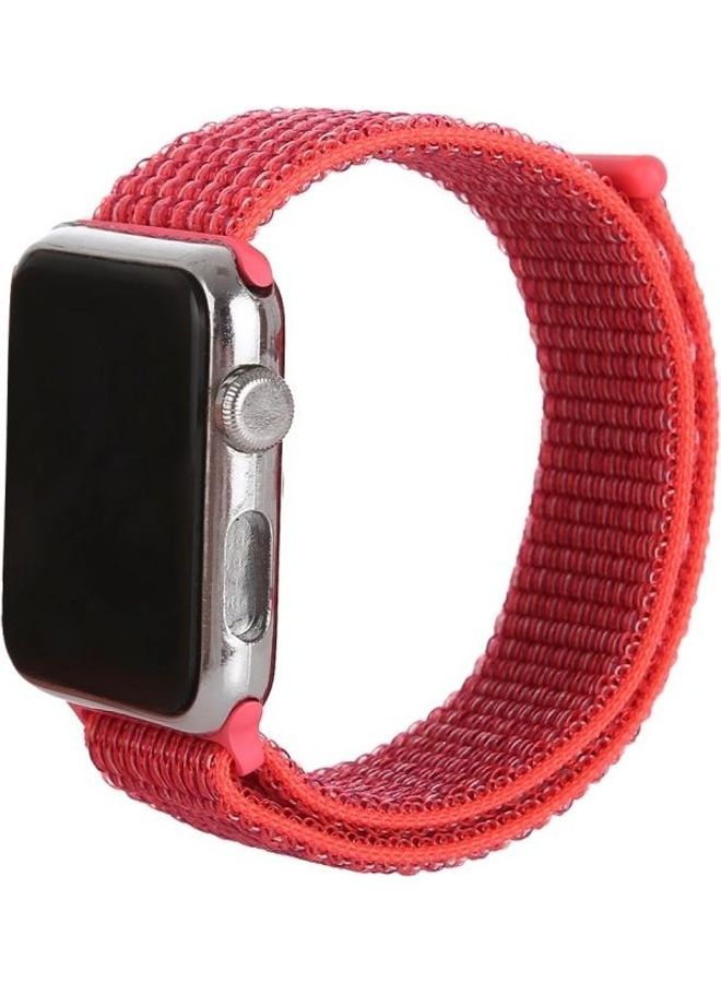 NIBEMINENT Simple Fashion Nylon Strap for Apple Watch Series 7/6/SE/5/4/3/2/1 38/40/41mm, with Magic Stick Rose Red - Image 2