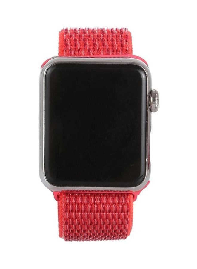 NIBEMINENT Simple Fashion Nylon Strap for Apple Watch Series 7/6/SE/5/4/3/2/1 38/40/41mm, with Magic Stick Rose Red - Image 3
