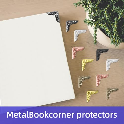 Asofelk 120PCS Metal Book Corner Protectors, Vintage Metal Book Corner Protector for Photo Album, Notebook Cover Book Protector/Book Scrapbooking Corner Protector for Schoolbook - Image 4