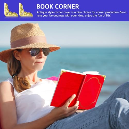 Asofelk 120PCS Metal Book Corner Protectors, Vintage Metal Book Corner Protector for Photo Album, Notebook Cover Book Protector/Book Scrapbooking Corner Protector for Schoolbook - Image 5
