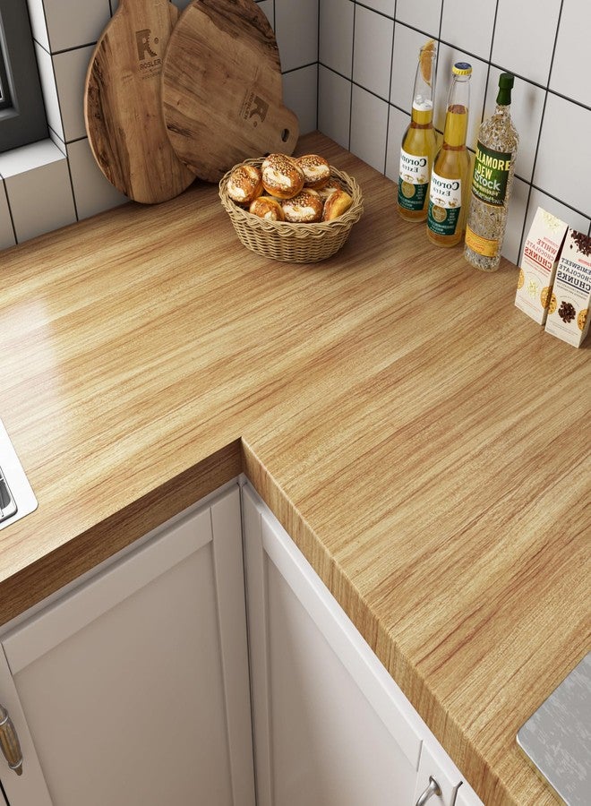 LaCheery Thick Maple Wood Countertop Contact Paper 160 x 36 Inch Extra Wide Peel and Stick Wallpaper Brown Wood Grain Contact Paper Waterproof for Kitchen Bathroom Countertops Self Adhesive Vinyl Wrap - Image 3