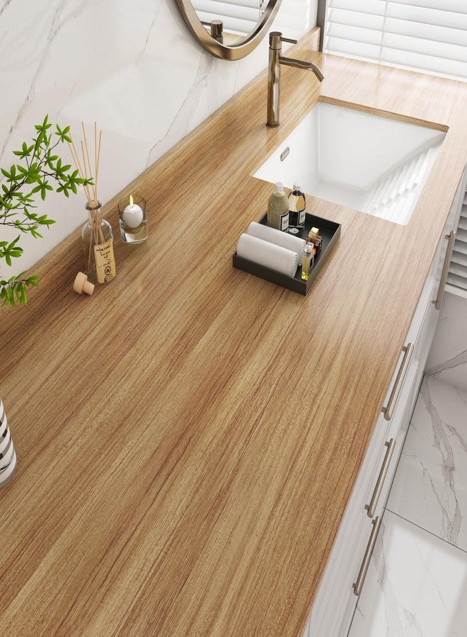 LaCheery Thick Maple Wood Countertop Contact Paper 160 x 36 Inch Extra Wide Peel and Stick Wallpaper Brown Wood Grain Contact Paper Waterproof for Kitchen Bathroom Countertops Self Adhesive Vinyl Wrap - Image 1