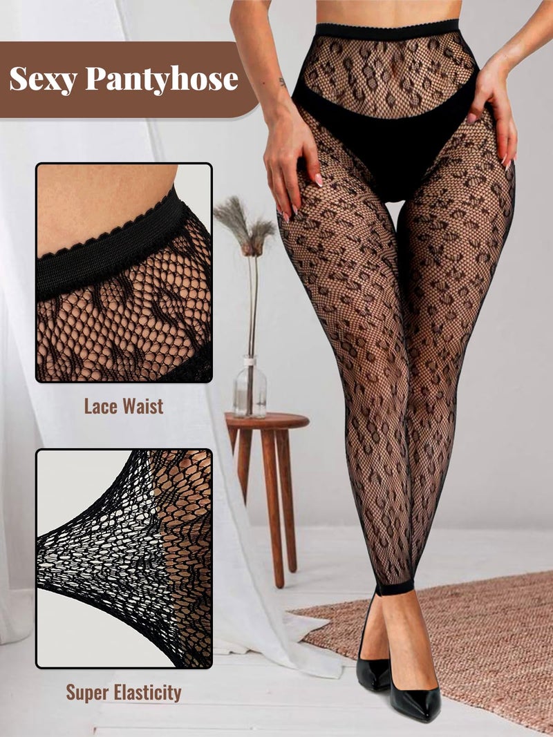 Buitifo Women Sexy Tights Fishnet Opening Leggings Stripe Pantihose Lingerie Pants (BlacKBW,One Size) - Image 2