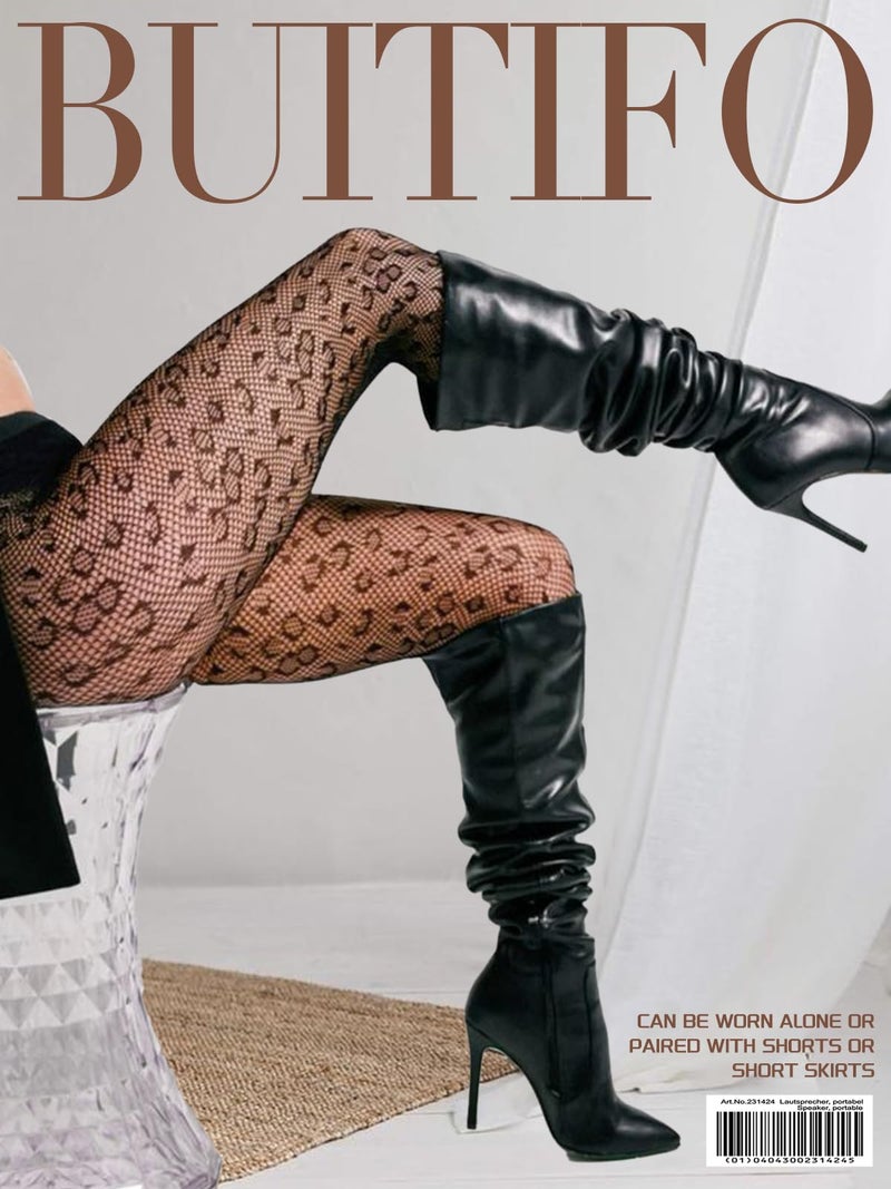 Buitifo Women Sexy Tights Fishnet Opening Leggings Stripe Pantihose Lingerie Pants (BlacKBW,One Size) - Image 3
