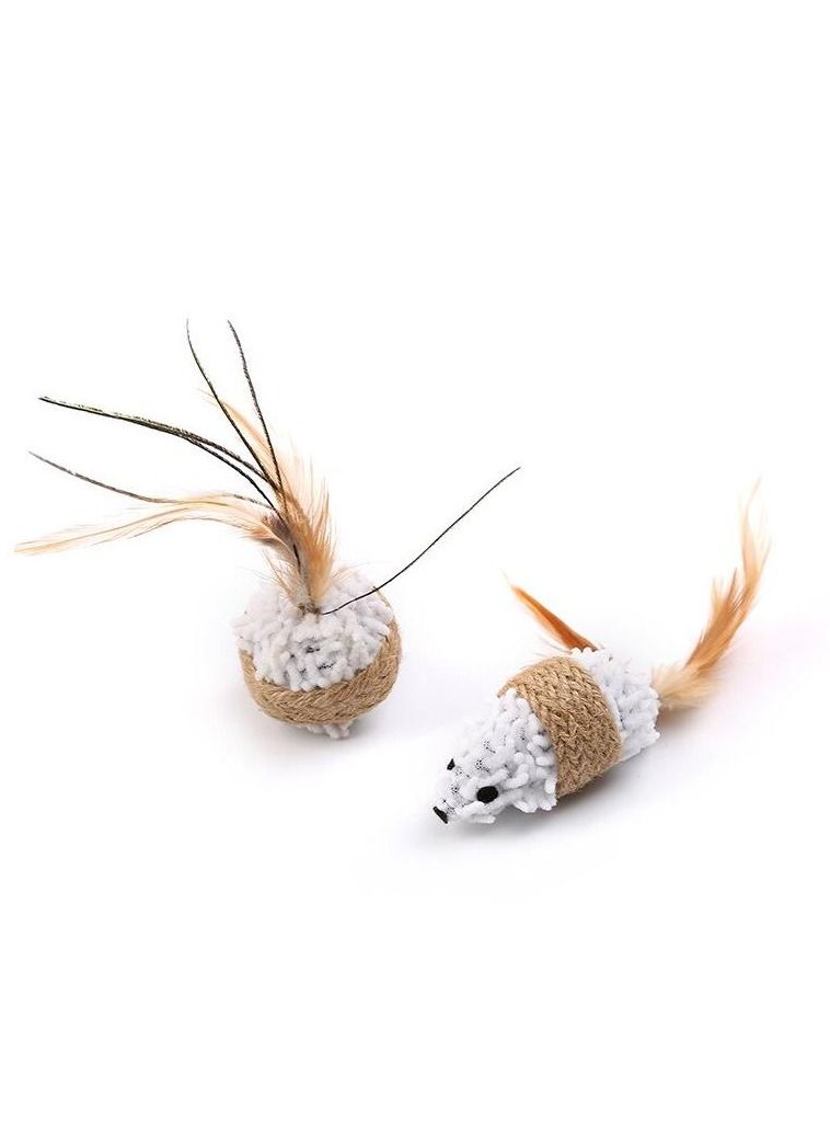 Cat Toy Interactive Mouse Cat Toy Chase Ball Toy for Kittens 2 Piece - Image 1