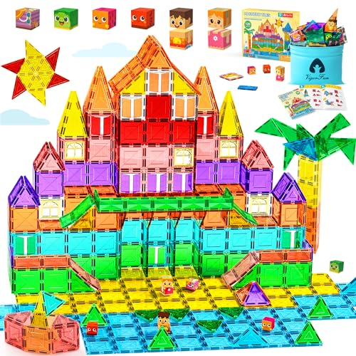 Vigorfun مجموعة ألعاب البناء من بلاطات مغناطيسية VigorFun للأطفال من 3 إلى 5 سنوات مجموعة بناء STEM مع 8 كتل مغناطيسية ألعاب تعليمية حسية هدايا للأطفال الصغار الأولاد والبنات في الفصول الدراسية - Image 1