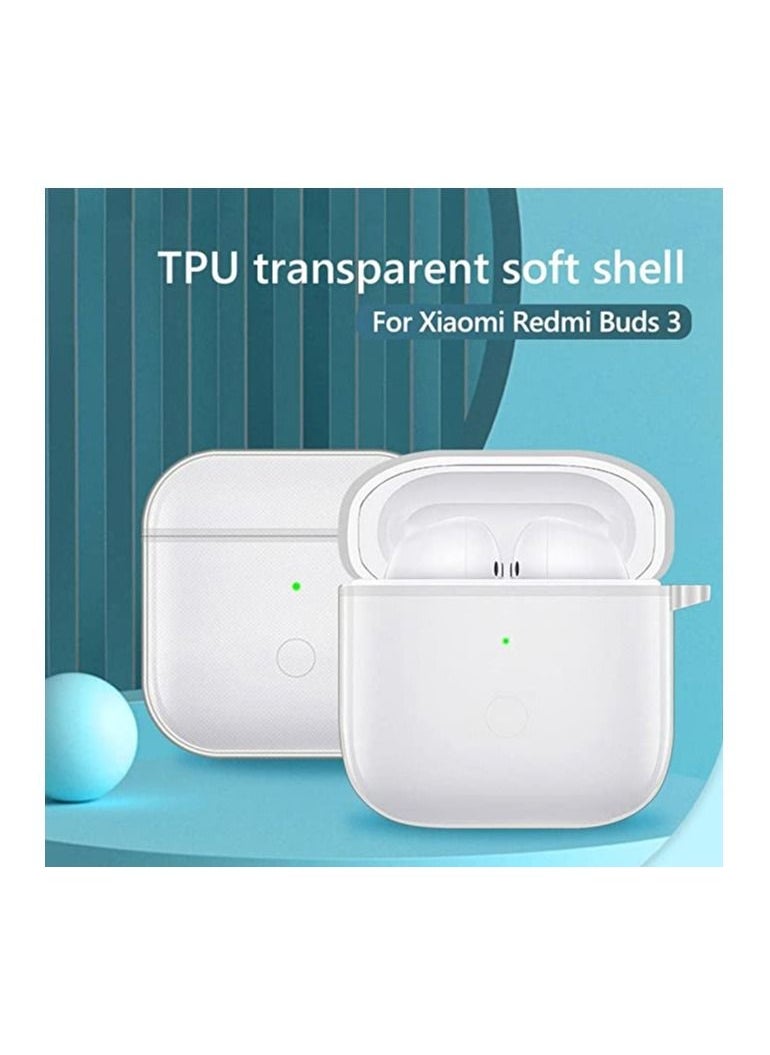 Generic - TPu for Xiaomi Mi Redmi Buds 3 Case Carcsa Silicone Protective Case, for Xiaomi Mi Redmi Buds 3 Portable Charging Case with Carabiner Keychain Anti-Lost (Clear) - Image 1