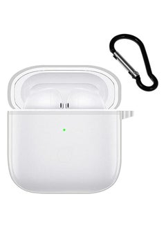 TPu for Xiaomi Mi Redmi Buds 3 Case Carcsa Silicone Protective Case, for Xiaomi Mi Redmi Buds 3 Portable Charging Case with Carabiner Keychain Anti-Lost (Clear)