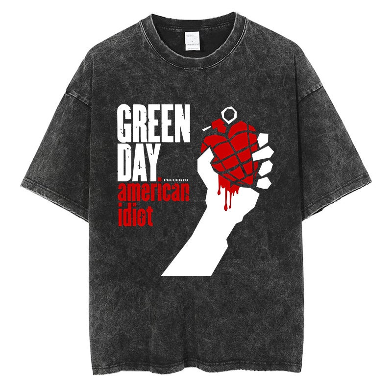 Punk Rock My Chemical Romantic Print T-Shirt Gothic Pattern T-Shirt Men And Women Cotton Street Short-Sleeved T-Shirt - Image 1