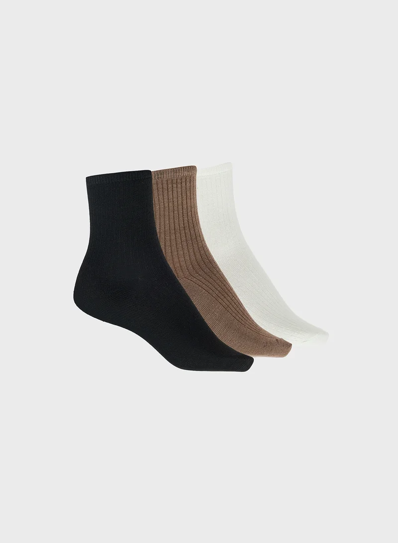جينجر 3PK Crew Socks