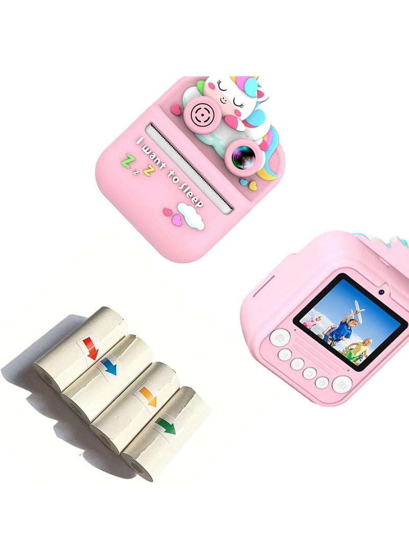 ELTRAZONE Pack of 1 Kids Instant Printing Camera with Front and Rear Dual Lenses, ABS Housing, 32GB Memory Card Reader, 4 Photo Papers, Protective Lens Case, Portable Digital Camera for Children - Image 5