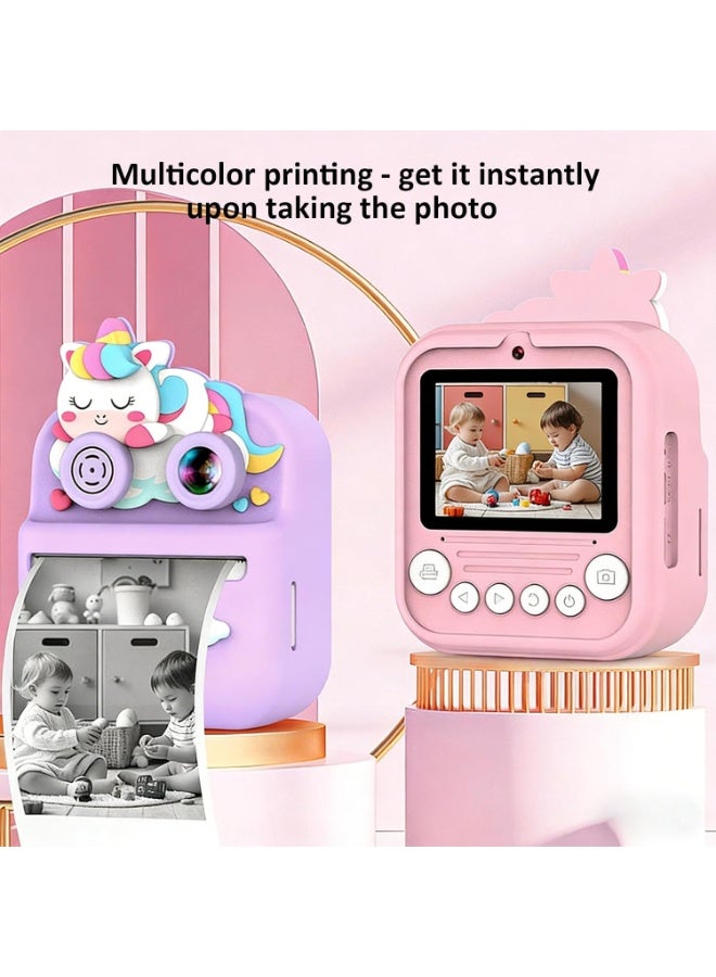 ELTRAZONE Pack of 1 Kids Instant Printing Camera with Front and Rear Dual Lenses, ABS Housing, 32GB Memory Card Reader, 4 Photo Papers, Protective Lens Case, Portable Digital Camera for Children - Image 3