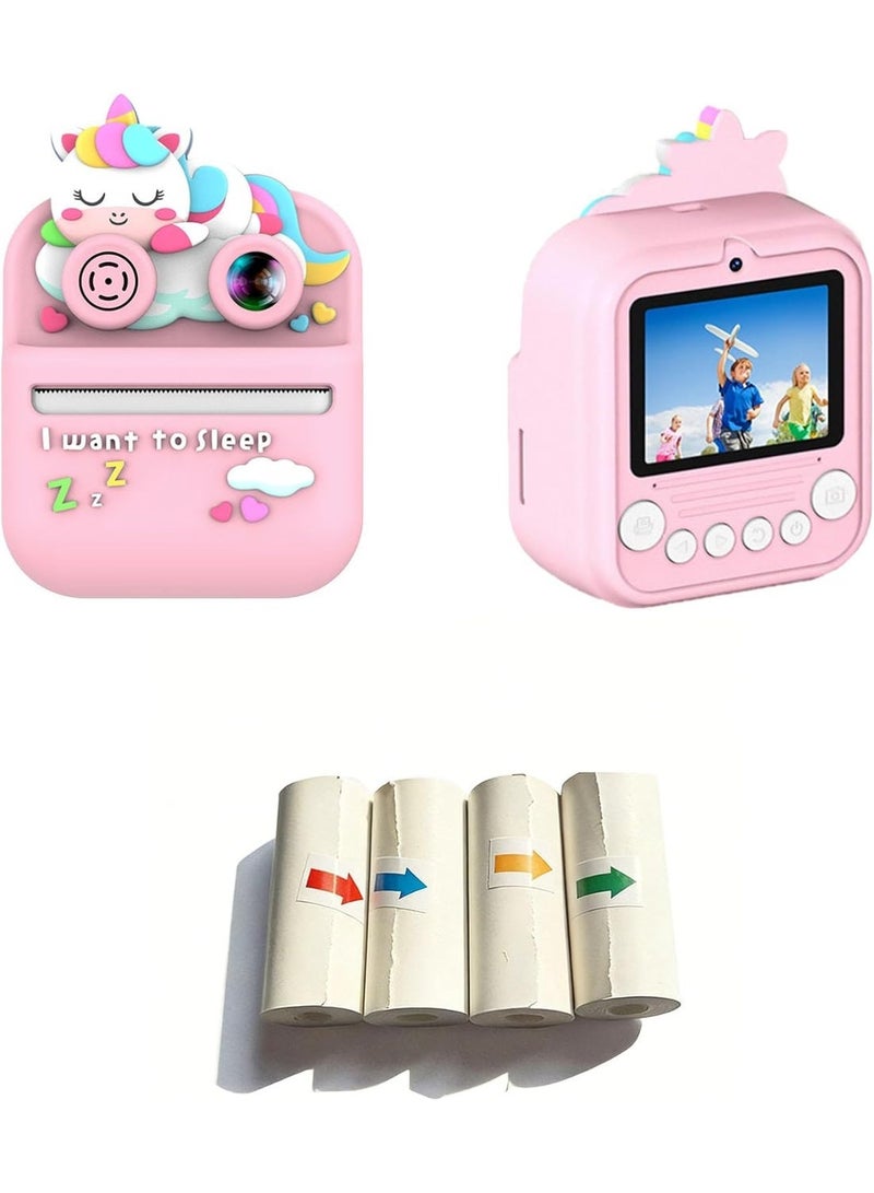 ELTRAZONE Pack of 1 Kids Instant Printing Camera with Front and Rear Dual Lenses, ABS Housing, 32GB Memory Card Reader, 4 Photo Papers, Protective Lens Case, Portable Digital Camera for Children - Image 1