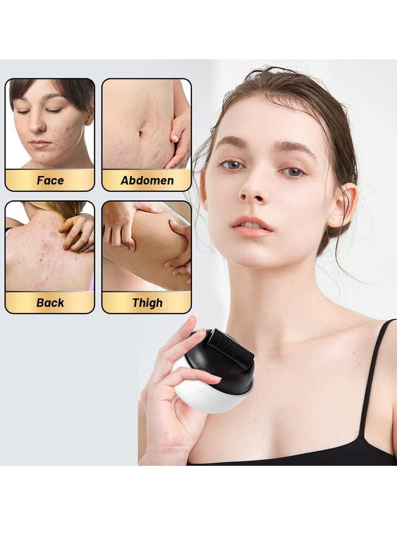 إسكدنيا أسطوانة بكرة اللحية الصغيرة، بكرة إبرة صغيرة محمولة، 1200 بكرة إبرة تيتانيوم دقيقة للعناية بالبشرة، تصغير المسام، تفتيح لون البشرة، نمو الشعر للسفر، التنزه، رحلة عمل، 0.5 مم - Image 3