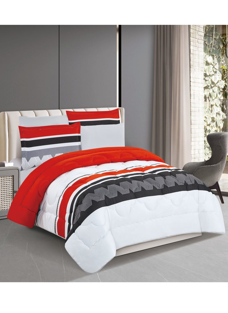 Stargold Super Soft Printed Comforter, 6pcs Set, Microfiber High-Quality Fabric, Stylish and Premium Design, Durable, Ideal For Home Bedroom 240X220CM  - Image 1