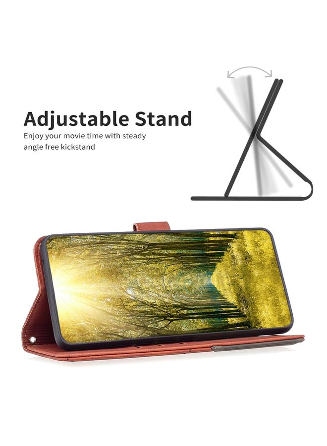 اس-توب جراب لهاتف Motorola Moto G84 5G مصنوع من الجلد بمشبك مغناطيسي ونقشة معينية - Image 4