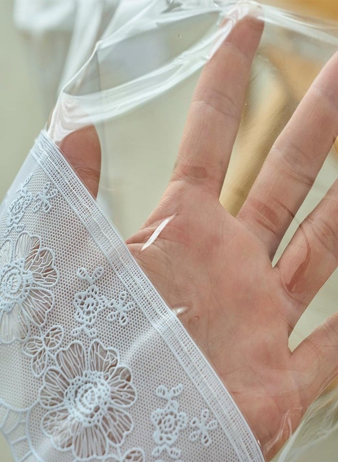 IBEQUEM Clear Plastic Tablecloth Protector, Round Waterproof Vinyl PVC Plastic Table Cover with White Lace Edge, Oil Spill Proof Table Cover for Dining Tables Kitchen Home (60 in) - Image 4