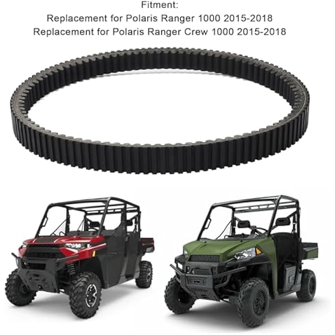 DRIVE BELT, MOTORCYCLE CLUTCH TRANSMISSION BELT, COMPATIBLE WITH POLARIS RANGER CREW 1000 2015-2018, 11175 UTV CLUTCH BELT, HEAT RESISTANT POWER TRANSMISSION REPLACEMENT - Image 3