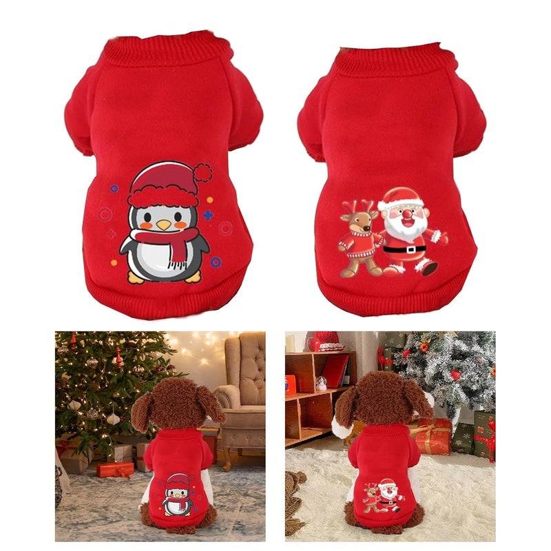 ATORSE Christmas Dog Hoodie Sweatshirt Winter Autumn Puppy Outfits XXL - Image 2