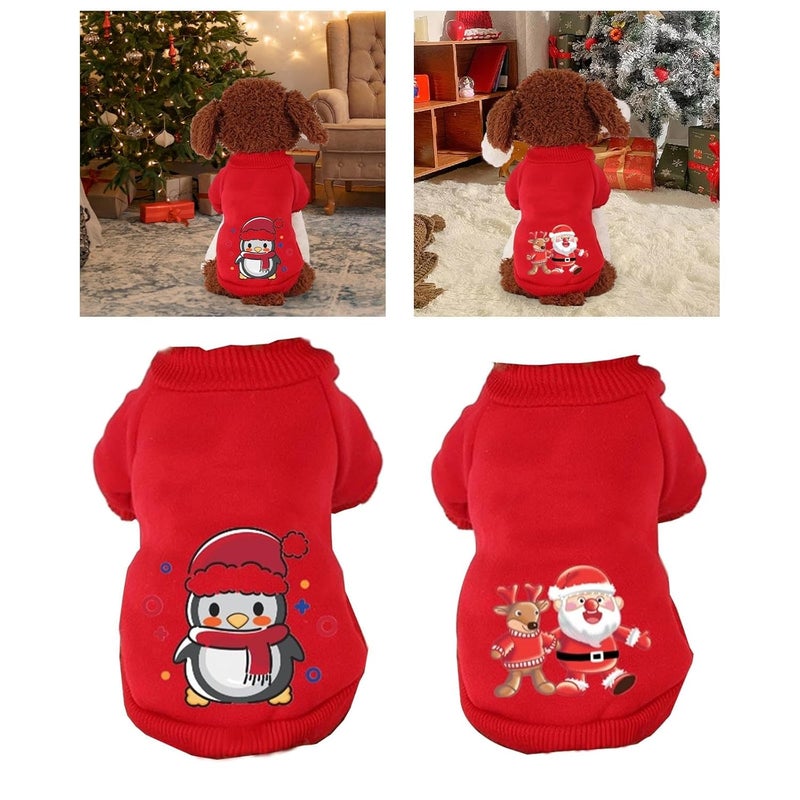 ATORSE Christmas Dog Hoodie Sweatshirt Winter Autumn Puppy Outfits XXL - Image 3