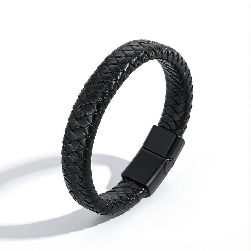 Braided Leather Wristband Multi Occasion Jewelry for Dating Travel Party Office Daily - Image 2