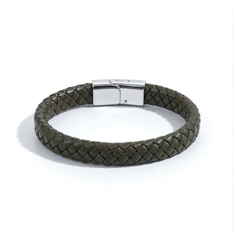 Braided Leather Wristband Multi Occasion Jewelry for Dating Travel Party Office Daily - Image 1