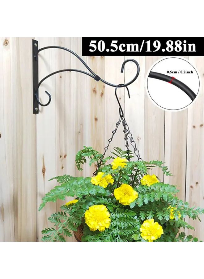 1pc Black Metal Plant Hanger 19 Inch Heavy Duty Wall Mount Hook for Pots Baskets - Image 2