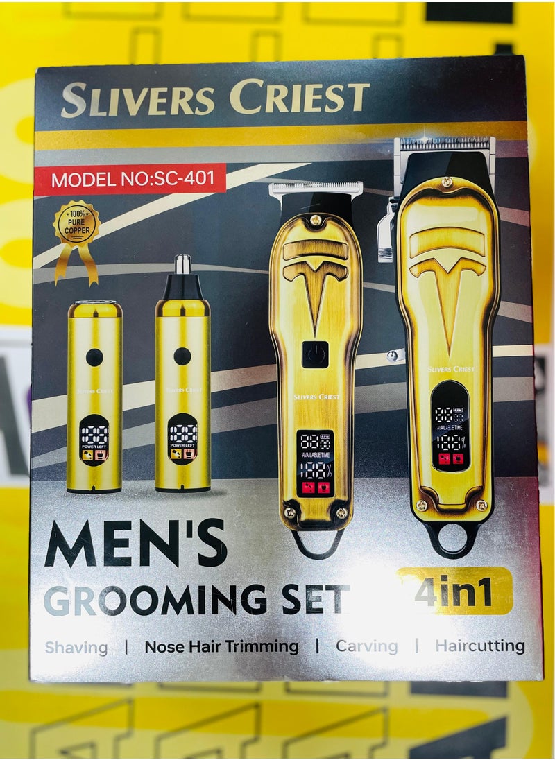 SLIVERS CRIEST 4 in 1 Men's Hair Clipper Trimmer Electric 7 Hair Clipper 2 USB Rechargeable|Shaving|Nose Hair Trim|Craving|Hair Cutting Professional Hair Clippers  - Image 1