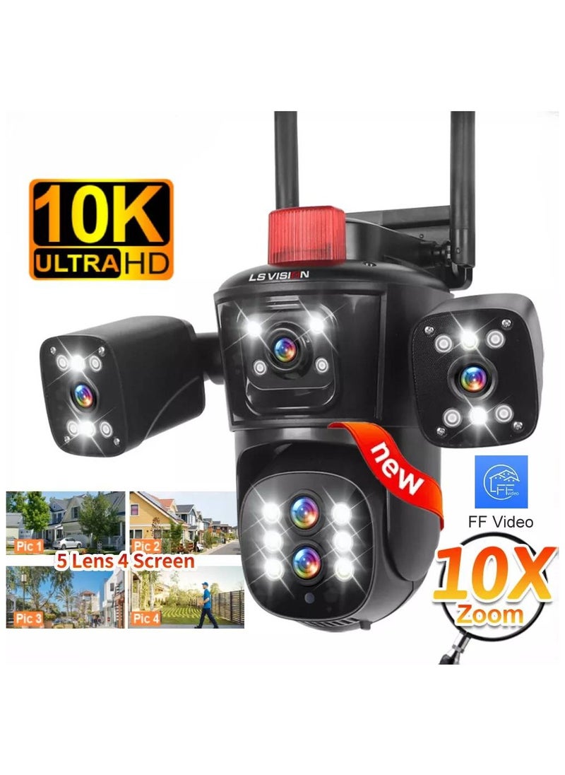 LS Vision 20MP WiFi IP Camera Network Camera Outdoor 10X Optical Zoom Four Screens Five Lens PTZ Auto Tracking Waterproof CCTV Camera With 64GB Card  - Image 2