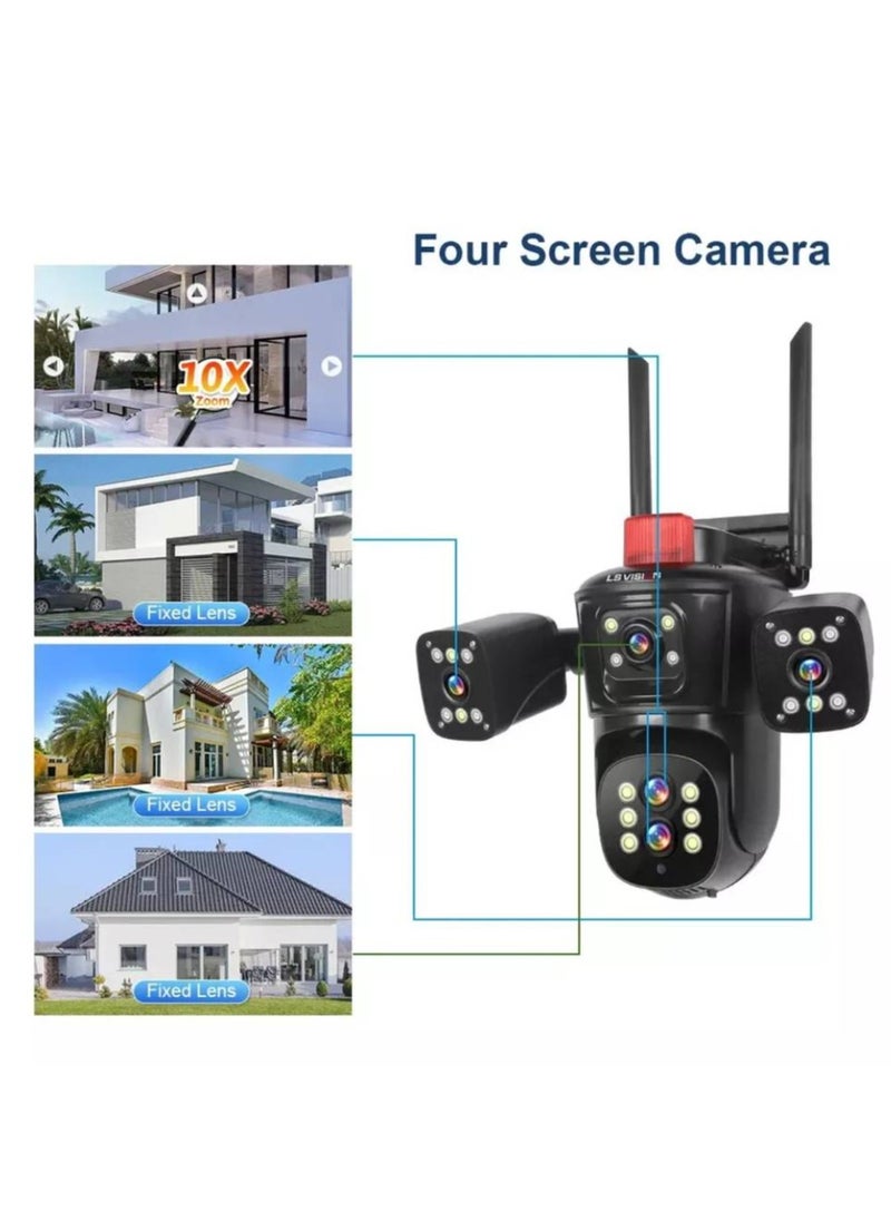 LS Vision 20MP WiFi IP Camera Network Camera Outdoor 10X Optical Zoom Four Screens Five Lens PTZ Auto Tracking Waterproof CCTV Camera With 64GB Card  - Image 3