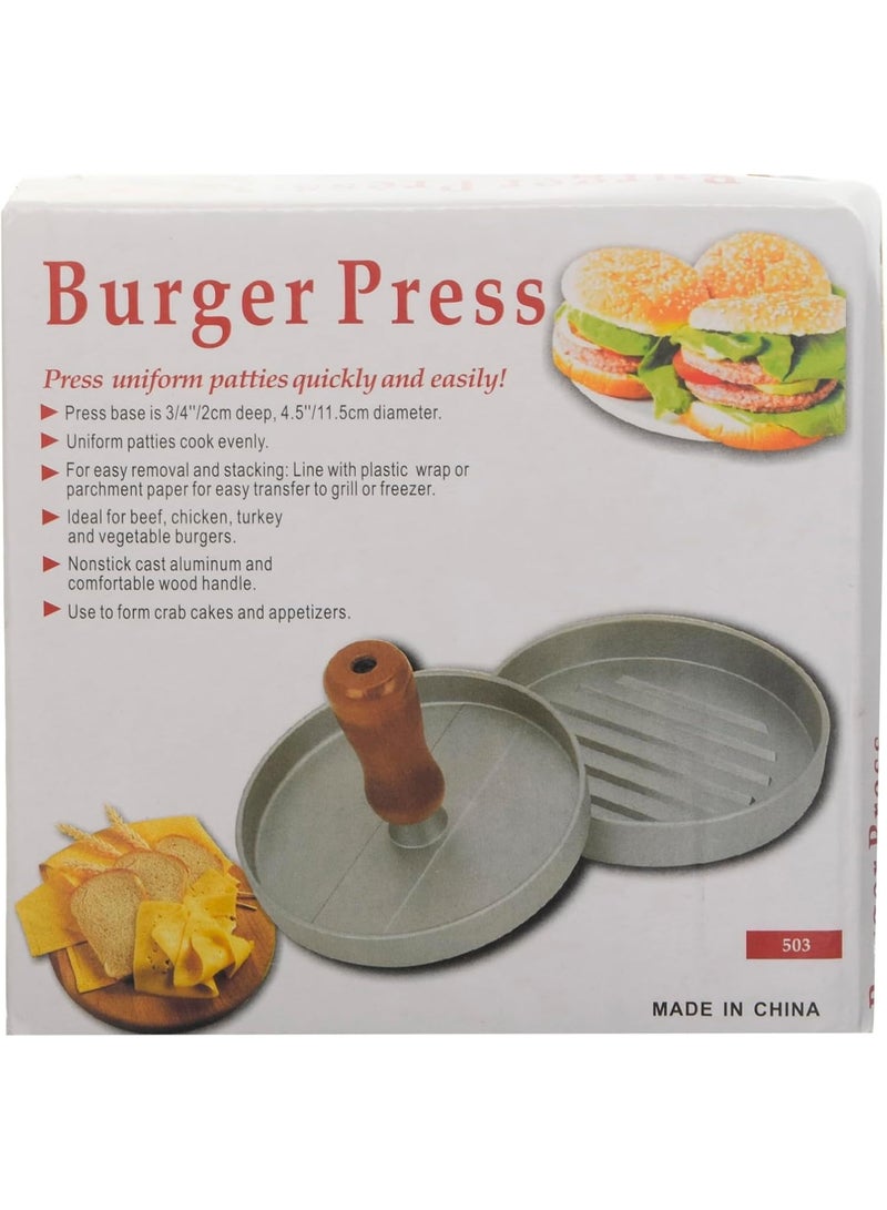 مكبس برجر لحم دواجن فضي/بني 11 بوصة - Image 2