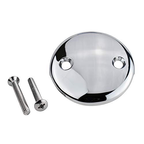 Keeney Plumb Pak K826-11PC Universal Bathtub Drain Two Hole Overflow Face Plate with Screws, Polished Chrome - Image 1