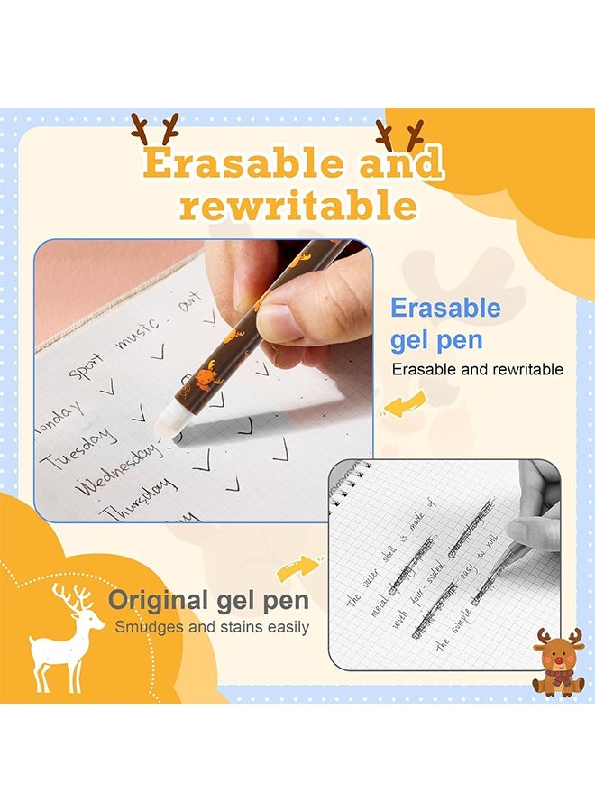 ٦ أقلام جل قابلة للمسح، أقلام حبر أسود برأس ٠٫٥ مم للكتابة والرسم وتدوين الملاحظات، مناسبة للأطفال والكبار، لوازم مكتبية ومدرسية، بنقوش حيوانات - Image 5