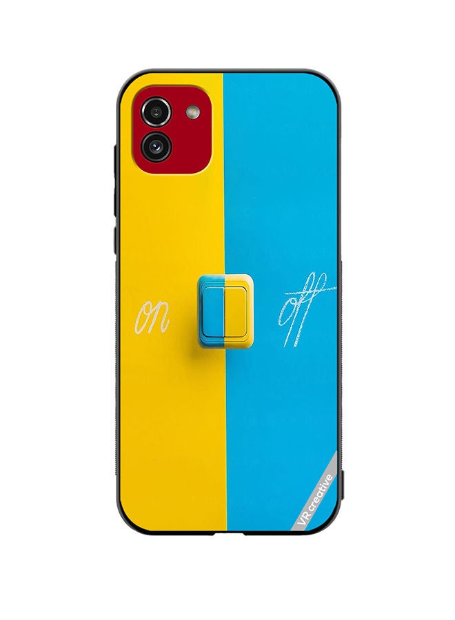 VR CREATIVE Protective Case Cover For Samsung Galaxy A03 On Off Design Multicolour - Image 1