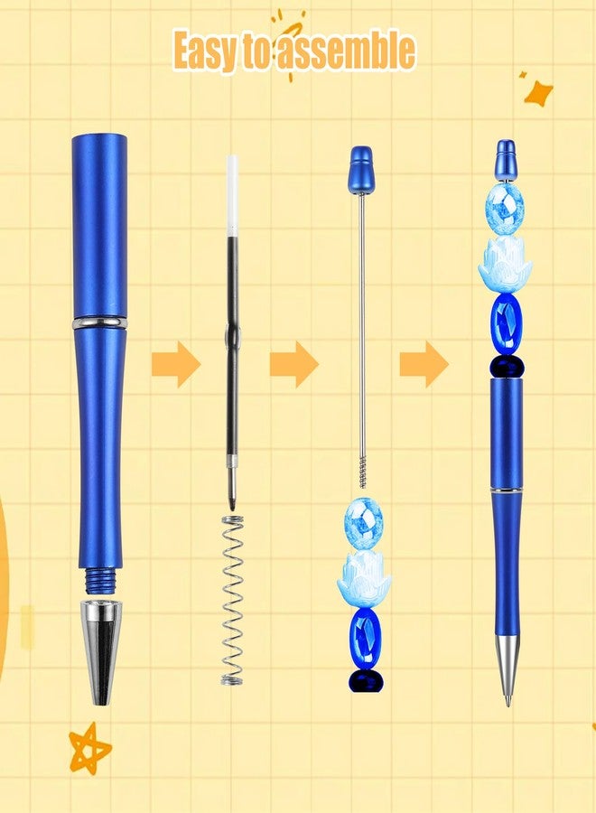 Cabaubl 60 Pieces Beadable Pens,Plastic Beadable Pen,DIY Beadable Pens Bulk,Black Ink Ballpoint Pens,Cute Beaded Pens for Kids Presents Office Supplies DIY Making Gift,20 Colors - Image 4