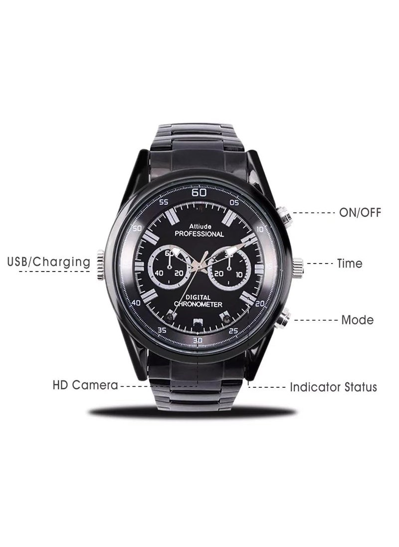 TECHNOVIEW TECHNOVIEW 1080p Full Hd Wrist Watch Camera Video Audio Recording Indoor Outdoor Security Camera Hd Video Quailty Inbuilt 32GB Storage Black  - Image 3