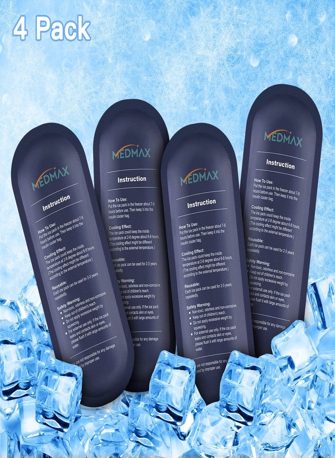 MEDMAX MDMAX Ice Packs for Insulin Travel Case, Reusable TSA Approved Insulin Cooler Ice Packs for Insulated Travel Medical Diabetic Supplies Storage Organizer Bag (4 Pack) - Image 5