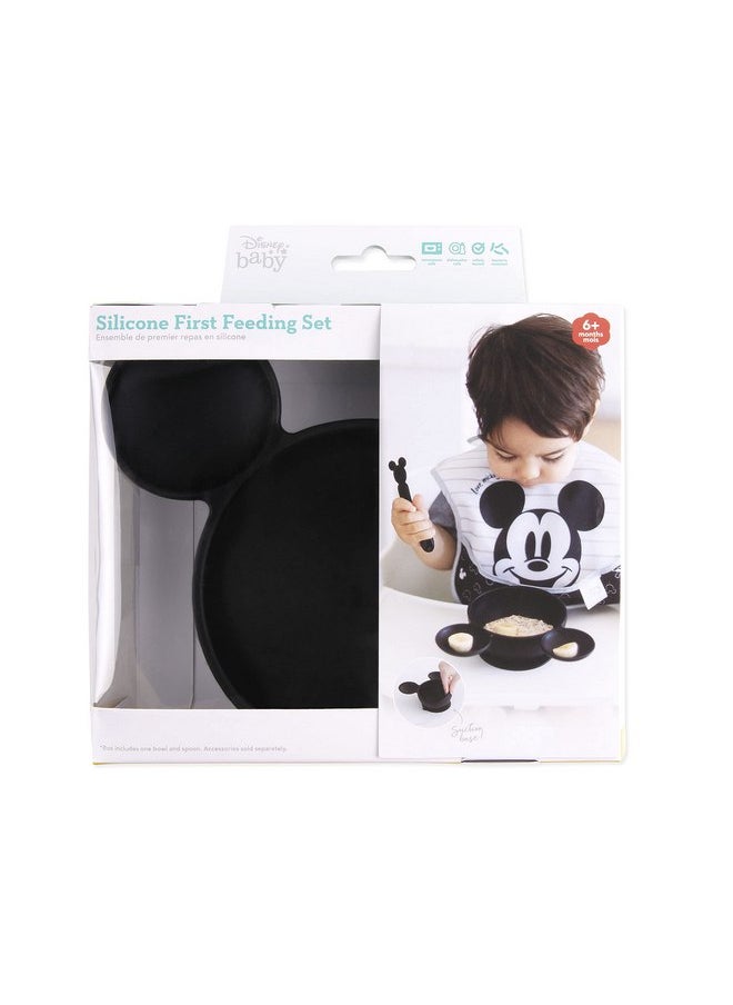 BUMKiNs Bumkins Disney Baby Bowl, Silicone Feeding Set with Suction for Baby and Toddler, Includes Spoon, First Feeding Set, Essentials for Baby Led Weaning, Babies Eating 4 Months Up, Mickey Mouse Black  - Image 5