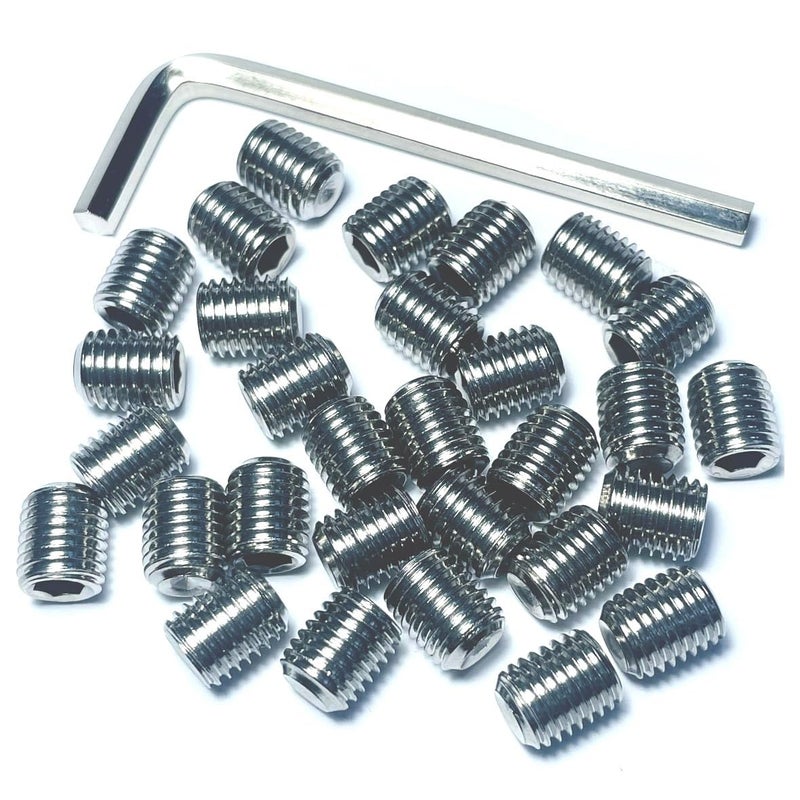 ZDingTech 50pcs Set Screws 5/16-24 x 3/8" inch 304 Stainless Steel Allen Head Hex Socket Set Screws Grub Hex Head Sockets with 5/32 Allen Wrench.(3/8" Length) - Image 1