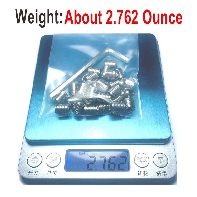 ZDingTech 50pcs Set Screws 5/16-24 x 3/8" inch 304 Stainless Steel Allen Head Hex Socket Set Screws Grub Hex Head Sockets with 5/32 Allen Wrench.(3/8" Length) - Image 4