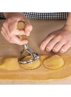 Oasisgalore 3-Piece Ravioli Maker Set with Cutter and Roller Wheel, Wooden Handle & Fluted Edge Mold  - Image 2