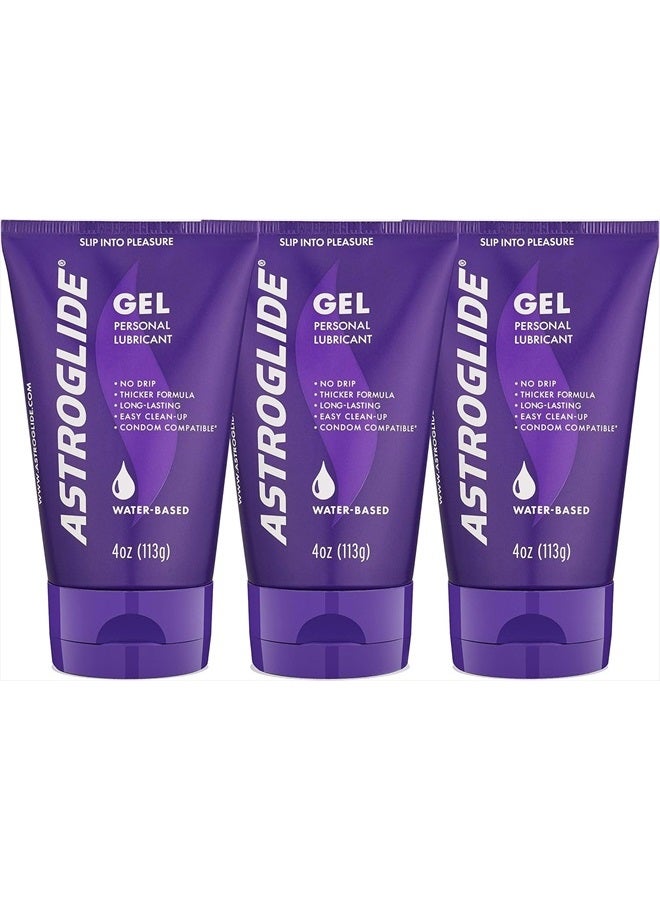 ASTROGLIDE Gel, Water-Based Lubricant for Couples, Men and Women - 4 oz, Pack of 3 - Image 1