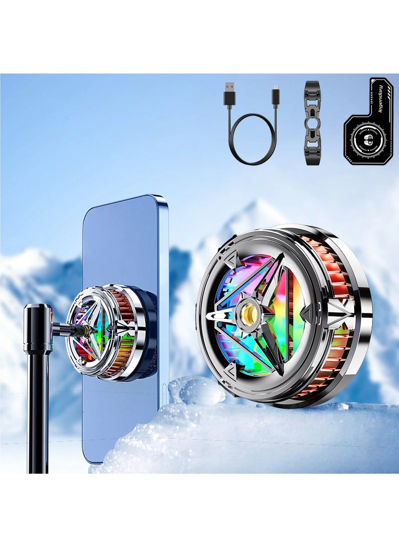 RECTO Phone Cooler with Plastic Buckle, HeatSink Mobile Phone Gaming Radiator Cooling Fan, Magnetic Phone Cooler with Gaming Light for Mobile Gaming, Live StreamingCooling Plate(with Cooling Plate)  - Image 1