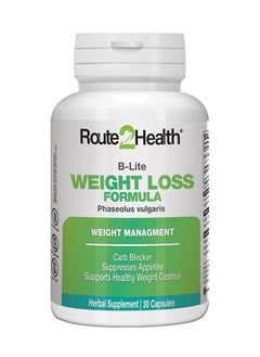 Route2Health Route 2 Health Weight Loss Support – 30 Capsules with Phaseolus Vulgaris Extract, Natural Carb Blocker for Appetite Control & Healthy Metabolism – Non-GMO, Gluten-Free, Effective Weight Management  - Image 1
